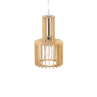 Beliani Lampa wisząca Lampa wisząca jasne drewno NIARI 243066 - Lampy sufitowe - miniaturka - grafika 1