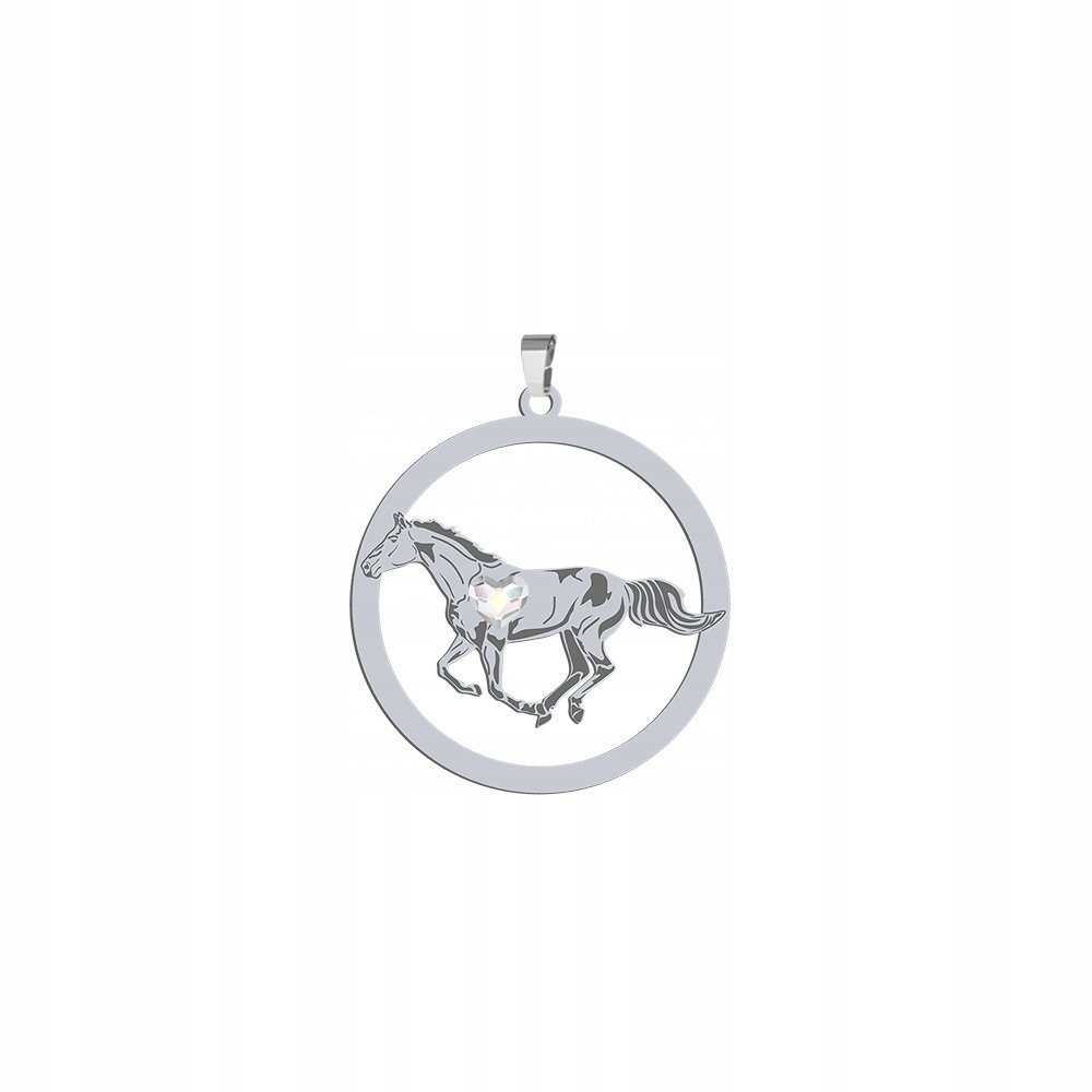 Zawieszka Srebro Koń Folblut 925 Prezent Biżuteria GRAWER GRATIS
