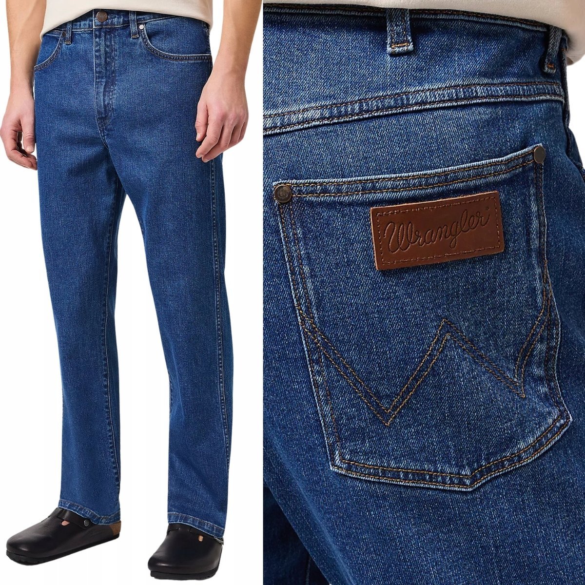 Wrangler REDDING Rockstar LUŹNE PROSTE CIEMNE SPODNIE JEANSOWE W31 L32