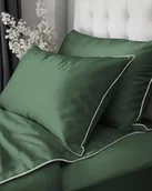 Pościel - Zielona Pościel Z Makosatyny Z Ozdobną Lamówką 180x200 BIZA - miniaturka - grafika 1