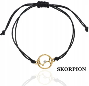 ZŁOTA bransoletka sznurkowa SKORPION konstelacja znak zodiaku 925 kolory - Bransoletki - miniaturka - grafika 1
