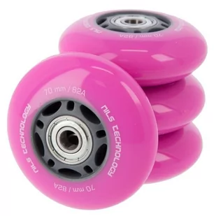 Nils EXTREME KÓŁKA DO ŁYŻWOROLEK PU 70X24 82A RÓŻ 4SZT + ABEC-7 8SZT EXTREME ZADZWOŃ 600-555-801 ! 16-32-020 - Akcesoria do skatingu - miniaturka - grafika 1