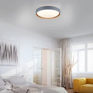 Lampy sufitowe - Paul Neuhaus Q-EMILIA sufitowa LED, szara/drewno - miniaturka - grafika 1