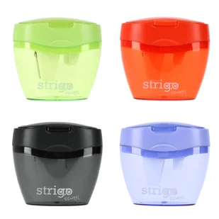 Temperówka do kredek na trzy grubości ołówków i kredek z pojemnikiem Strigo - Temperówki - miniaturka - grafika 1