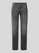 Spodnie męskie - Jeansy o kroju tapered fit z efektem znoszenia model ‘Lyon’ - miniaturka - grafika 1