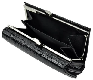 Portfel Damski Skórzany GREGORIO 12 cm Klamra Skóra Naturalna Lakierowana GF-117 CZARNY RFID 12 x 8.5 x 2.5 [cm] - Portfele - miniaturka - grafika 5