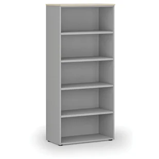 Regał biurowy PRIMO GRAY, 1781 x 800 x 420 mm, szary/buk - Regały biurowe - miniaturka - grafika 4