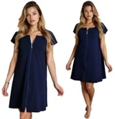 Piżamy ciążowe - Formommy Koszula Nocna Ciążowa Do Karmienia Na Zamek Granatowa M - miniaturka - grafika 1