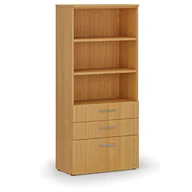 Szafy biurowe - Szafa biurowa z kombinowanymi szufladami PRIMO WOOD, 1781 x 800 x 420 mm, buk - miniaturka - grafika 1