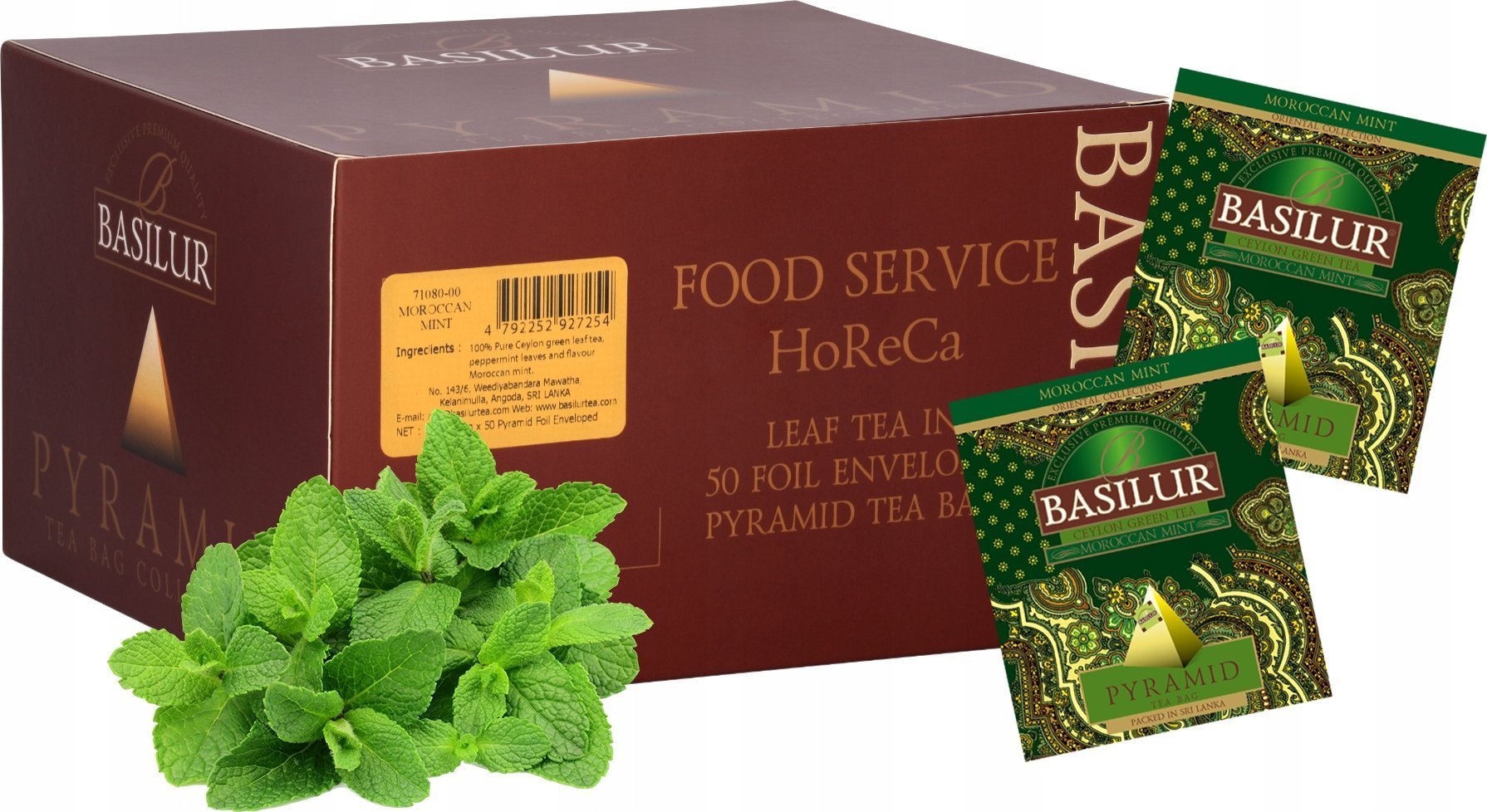 Basilur Basilur MOROCCAN MINT HORECA herbata zielona mięta marokańska - w kopertach 50 x 2 g