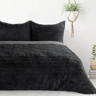 Pościel - Pościel 220 x 200 3cz Futrzak Polar Tiffany Czarny - miniaturka - grafika 1