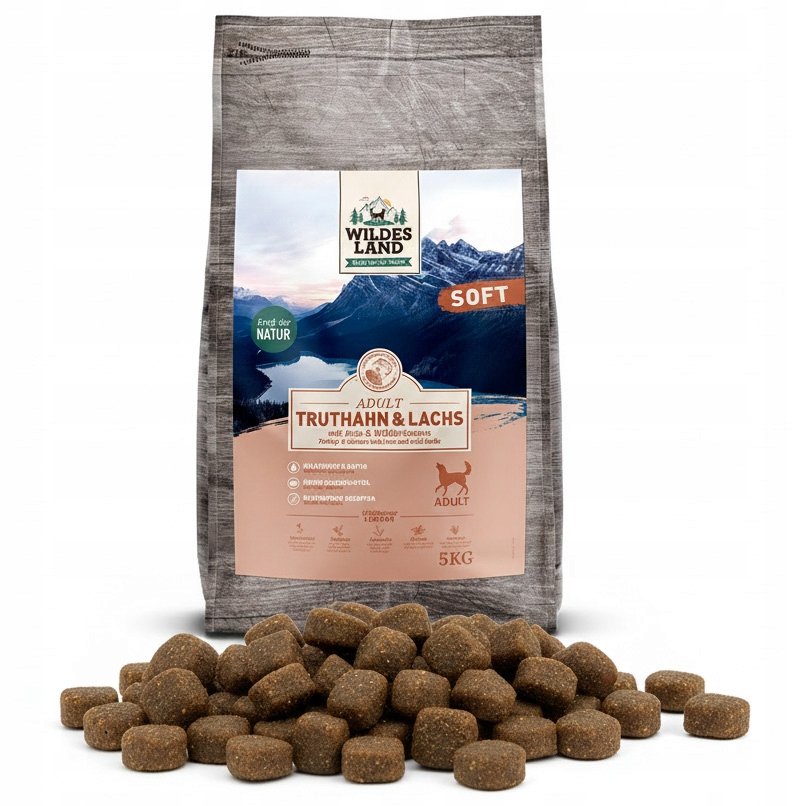 Wildes Land DOG Soft Truthahn Lachs - indyk i łosoś - półwilgotna karma dla psa 5 kg