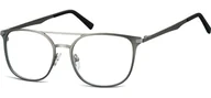 Okulary korekcyjne, oprawki, szkła - Okulary oprawki a'la Pilotki zerówki metalowe korekcyjne 974G grafitowy - miniaturka - grafika 1