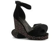 Sandały damskie - Sandały damskie na koturnie - TAMARIS 1-28331-42, czarne - Tamaris - miniaturka - grafika 1