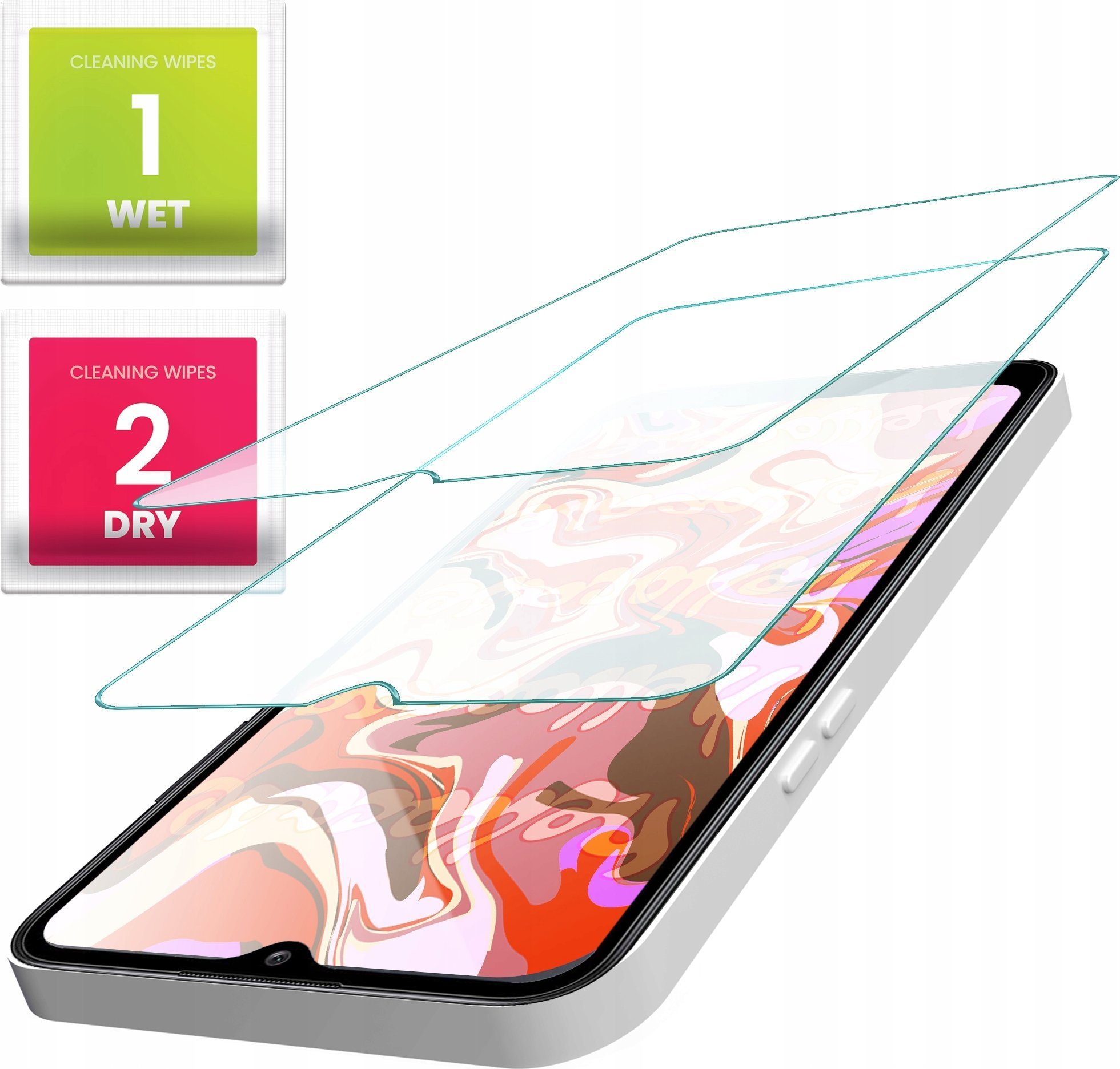 Hello Case 2-PAK Szkło Hartowane do Lg K50 / Q60 szybka 9H, płaskie 2.5D, ochronne