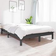 Łóżka - Lumarko Rama łóżka, szara, 200 x 200 cm, lite drewno sosnowe - miniaturka - grafika 1