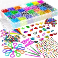 Biżuteria - akcesoria - GUMKI DUŻY ZESTAW GUMEK DO ROBIENIA BRANSOLETEK 11880 el KORALIKI ZAWIESZKI - miniaturka - grafika 1