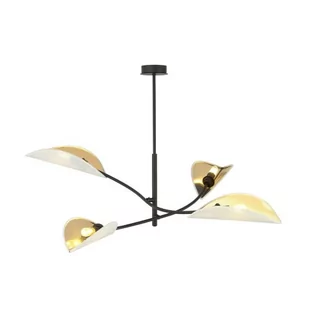Emibig LOTUS 4 WHITE/GOLD 1107/4 lampa sufitowa żyrandol oryginalny Design abażury 1107/4 - Lampy sufitowe - miniaturka - grafika 1