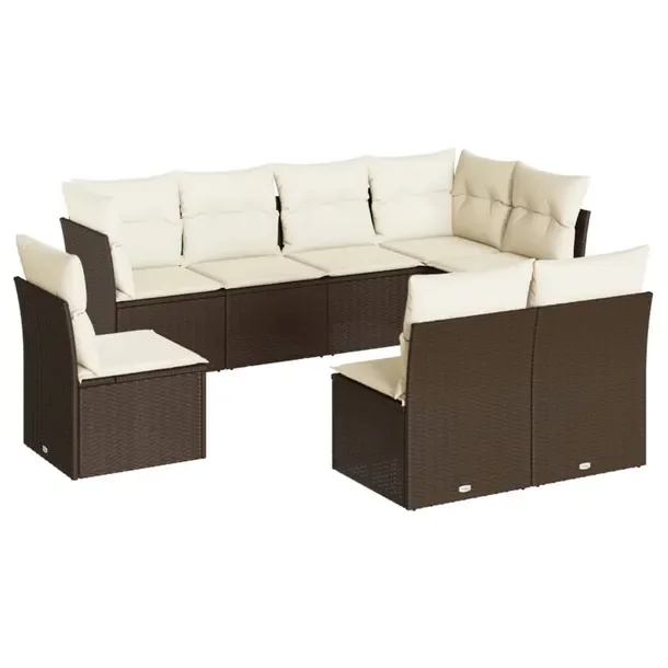 Zestaw wypoczynkowy rattan PE 55x62x69 brązowy