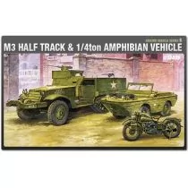 Academy M3 Half Track an d 1/4 Ton Amphibian Vehicle GXP-544398 - Modele do sklejania - miniaturka - grafika 1