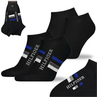 Skarpetki męskie - TOMMY HILFIGER Skarpety Męskie Stopki Bawełna Logo CZARNY 2 Pak Roz. 43/46 - miniaturka - grafika 1