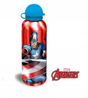 Shakery i bidony sportowe - Butelka aluminiowa / bidon / korek niekapek / Avengers / czerwona - miniaturka - grafika 1