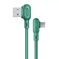 Kable USB - USAMS Kabel kątowy U57 MicroUSB 1,2m 2A zielony/green SJ458USB02 (US-SJ458) - miniaturka - grafika 1