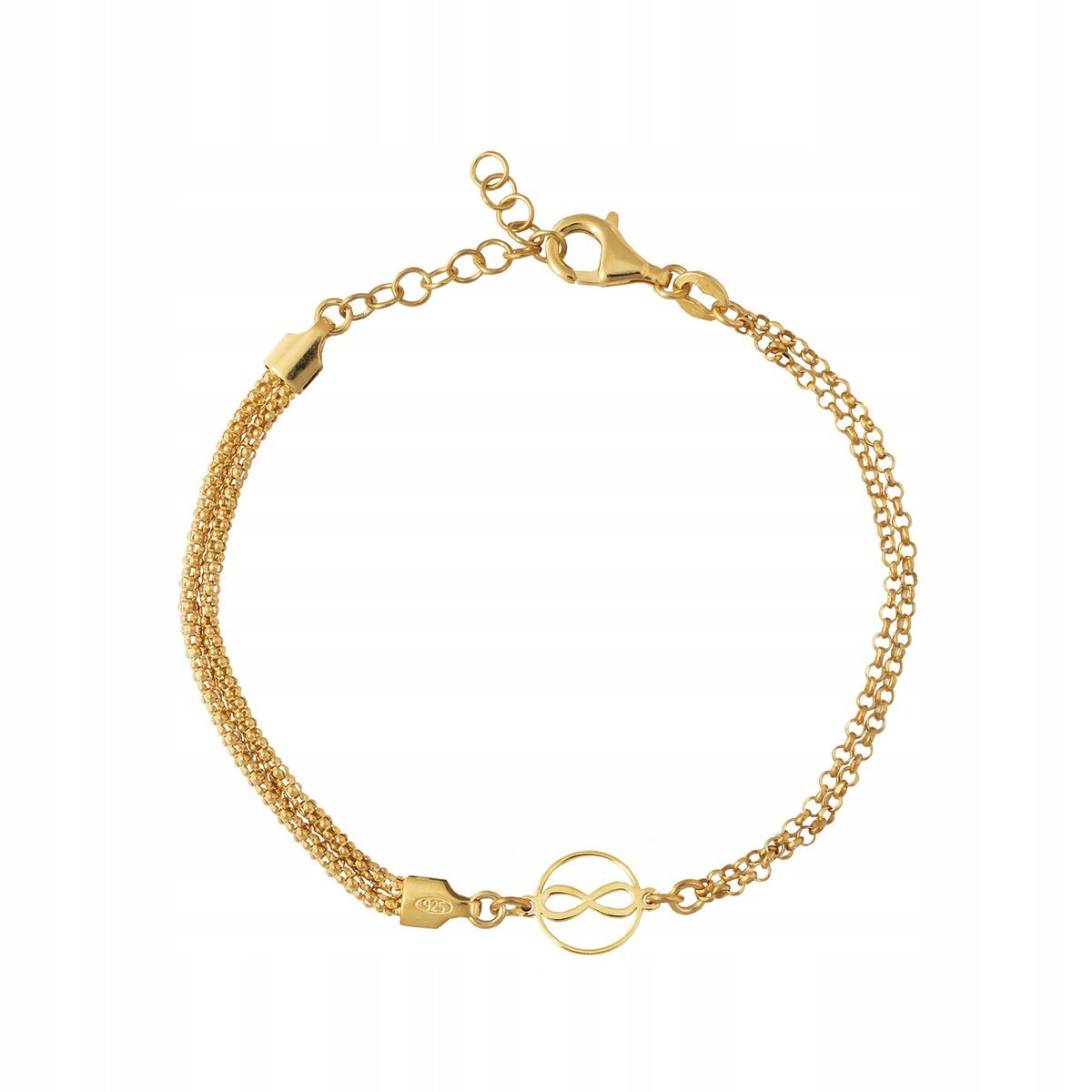 Bransoletka calza złota srebro 925 Nieskończoność