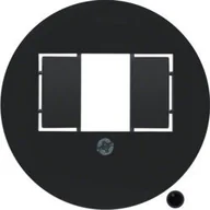 Klawisze i ramki - Hager polo 1930 Element centralny do gniazda przyłączeniowego TAE i gniazda głośnikowego stereofonicznego czarny 104001 104001 - miniaturka - grafika 1
