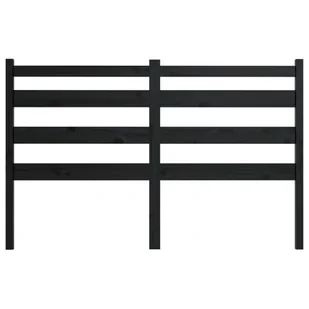 Lumarko Wezgłowie łóżka, czarne, 146x4x100 cm, lite drewno sosnowe - Inne meble do sypialni - miniaturka - grafika 5