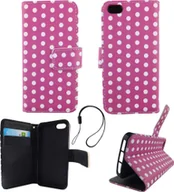 Etui i futerały do telefonów - Etui na telefon komórkowy Etui na telefon komórkowy Apple iPhone 5 / 5s / SE Polka Dot Purple White - miniaturka - grafika 1