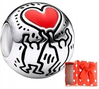 Charms zawieszka czerwone serce serduszko taniec s925