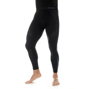 Brubeck - Legginsy termoaktywne Thermo - Nilit® Heat - Czarno-niebieskie - LE11840A - Spodnie sportowe męskie - miniaturka - grafika 3