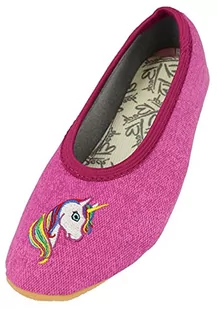 Beck dziewczęce buty gimnastyczne z jednorożcem, fioletowy - Violett Fuchsia 21-26 EU - Buty dla dziewczynek - miniaturka - grafika 1