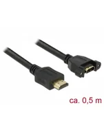 Kable komputerowe i do monitorów - Delock HDMI - HDMI 0.5m Czarny (85463) - miniaturka - grafika 1