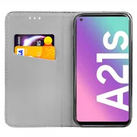 Etui i futerały do telefonów - ETUI Z KLAPKĄ DO SAMSUNG GALAXY A21S CZARNE ZAMYKANE MAGNETYCZNE KABURA - miniaturka - grafika 1