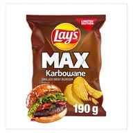Chipsy - Lay's Max Chipsy ziemniaczane karbowane o smaku grillowanego wołowego burgera 190 g - miniaturka - grafika 1