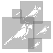 Szablony malarskie - Szablony Malarskie Wielokrotne 5 szt. // Papugi - miniaturka - grafika 1