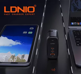 Ładowarka 65W GaN LDNIO Q366 3x USB USB-C PD QC - Ładowarki do telefonów - miniaturka - grafika 2
