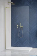 Kabiny prysznicowe - Radaway Modo SL II Brushed Gold kabina Walk-in 100x200 lewa szczotkowane złoto 10319104-99-01L - miniaturka - grafika 1
