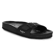 Klapki i japonki męskie - Pepe Jeans Klapki męskie Black czarne-45 - miniaturka - grafika 1