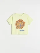 Bluzki dla niemowląt - Reserved - Bawełniany t-shirt z nadrukiem - zielony - miniaturka - grafika 1