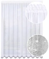 Firany - Firana Gotowa Z Cyrkoniami 240x400 Na Balkon Biała - miniaturka - grafika 1