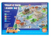 Zabawki interaktywne dla dzieci - Zabawka drewniana znaki drogowe i sygnalizatory wraz z kartami o znakach - miniaturka - grafika 1
