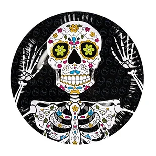 Boland Talerzyki papierowe, Halloween Day of The Dead, 23 cm, 6 sztuk - Halloween - miniaturka - grafika 1