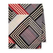 Apaszki i szaliki męskie - Damski szal w geometryczny motyw czarno - czerwony - miniaturka - grafika 1