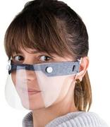 Przyłbice ochronne - Przyłbica mini maska ochronna na usta i nos wielokrotnego użytku uniwersalna szary melanż - miniaturka - grafika 1