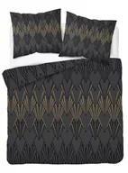 Pościel - Pościel satynowa 220x200 czarna złota geometria 4626 B Home Satin 131 - miniaturka - grafika 1