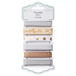 Tasiemki, neutrals, 6 x 2m - Scrapbooking - miniaturka - grafika 1