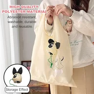 Torby i wózki na zakupy - 4-częściowa składana torba na zakupy, urocza torba na zakupy, przenośna torba na zakupy, torba wielokrotnego użytku, składana torebka do codziennego u - miniaturka - grafika 1